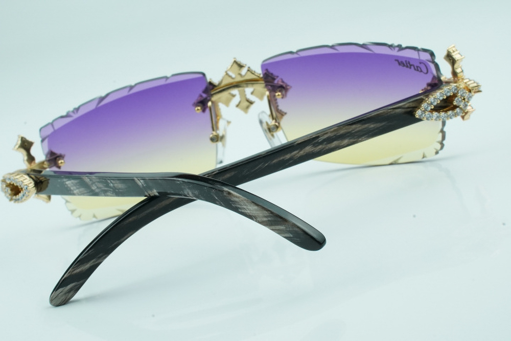 Diamond Tripple Cross Carti Marbled Black Buffs (Purple and Tan Tint)