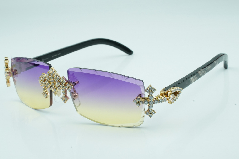 Diamond Tripple Cross Carti Marbled Black Buffs (Purple and Tan Tint)