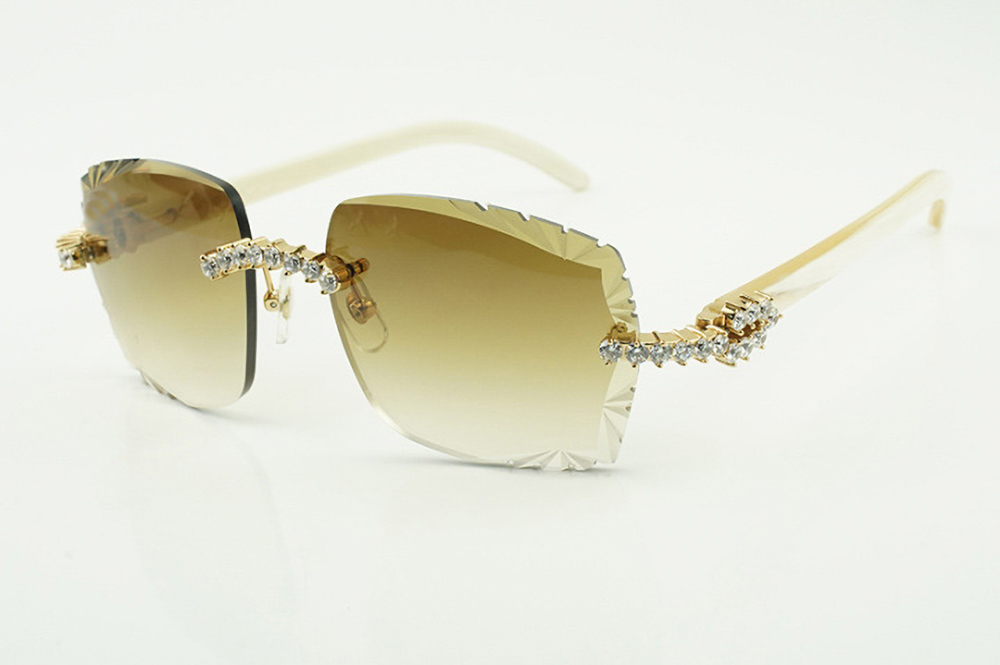 XL Diamond Carti All White Buffs (Diamond Cut/Brown Tint)