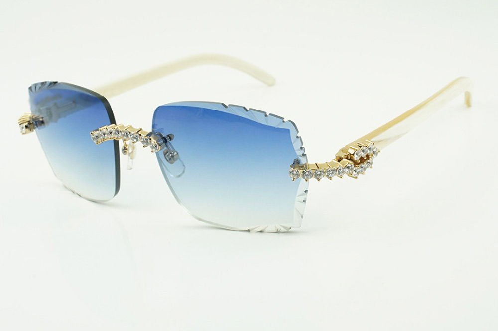 XL Diamond Carti All White Buffs (Diamond Cut/Blue Tint)
