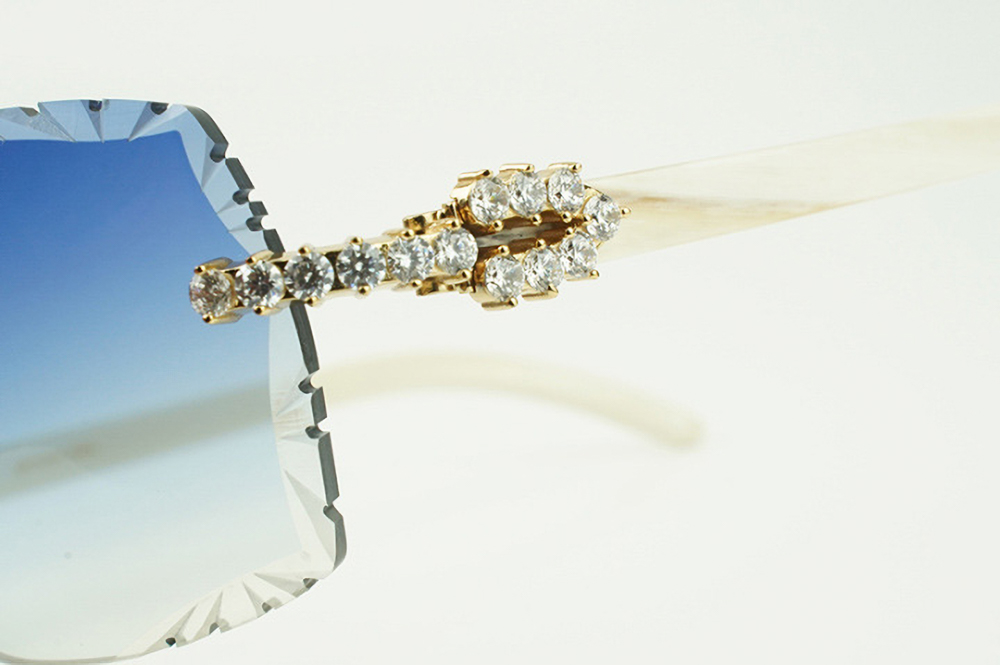 XL Diamond Carti All White Buffs (Diamond Cut/Blue Tint)
