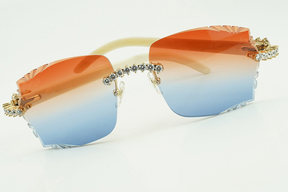 XL Diamond Carti All White Buffs (Diamond Cut/Red and Blue Tint)