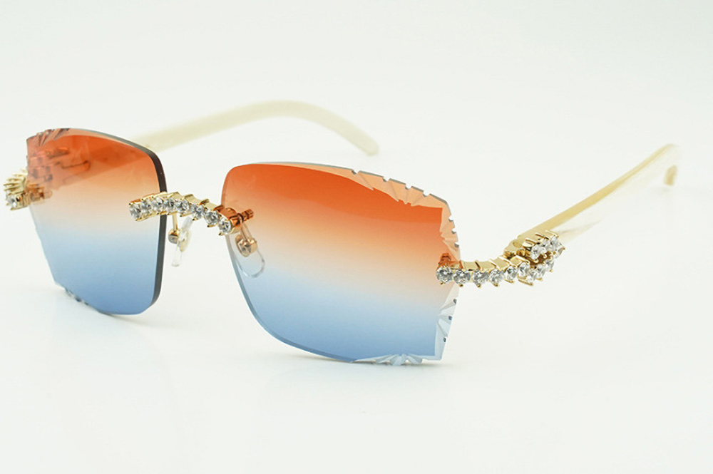 XL Diamond Carti All White Buffs (Diamond Cut/Red and Blue Tint)