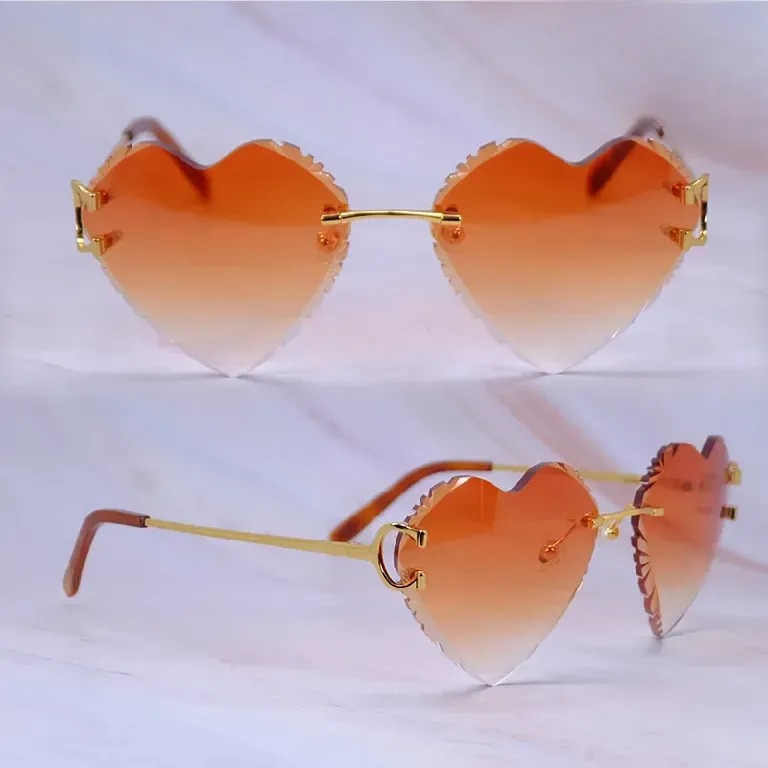 Heart Shaped Carti Big C Wires (Diamond Cut /Orange Tint)