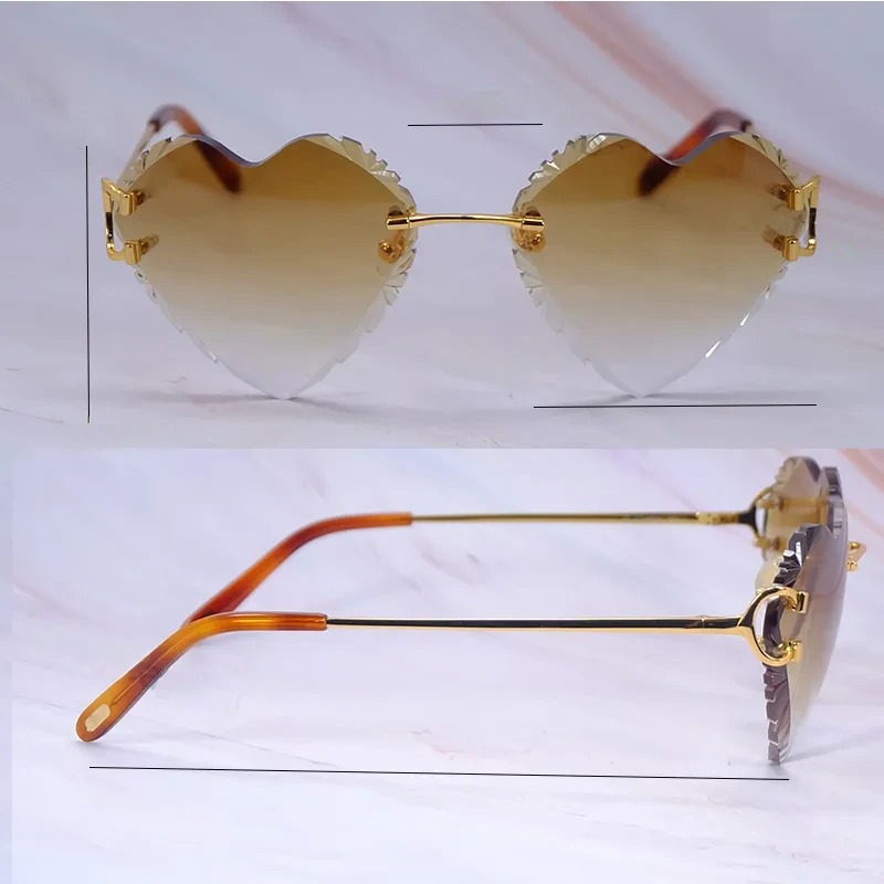 Heart Shaped Carti Big C Wires (Diamond Cut /Brown Tint)