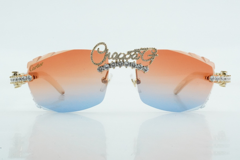Custom Diamond Carti All White Buffs (Diamond Cut/ Red and Blue Tint)