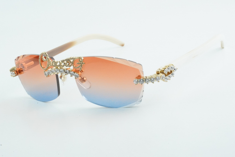 Custom Diamond Carti All White Buffs (Diamond Cut/ Red and Blue Tint)