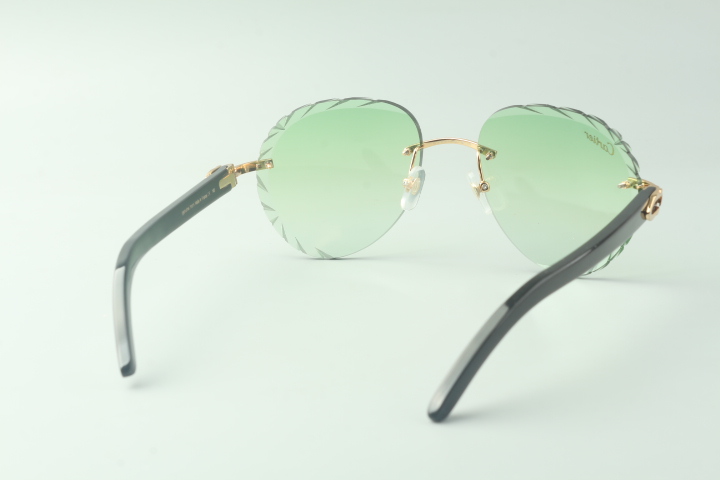 Aviator Carti All Black Buffs (Diamond Cut/ Green Tint)