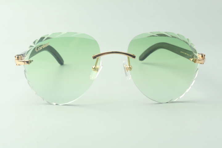 Aviator Carti All Black Buffs (Diamond Cut/ Green Tint)