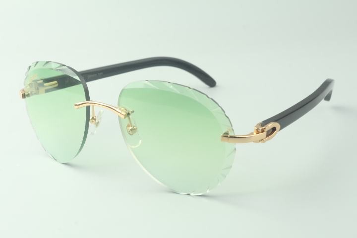 Aviator Carti All Black Buffs (Diamond Cut/ Green Tint)