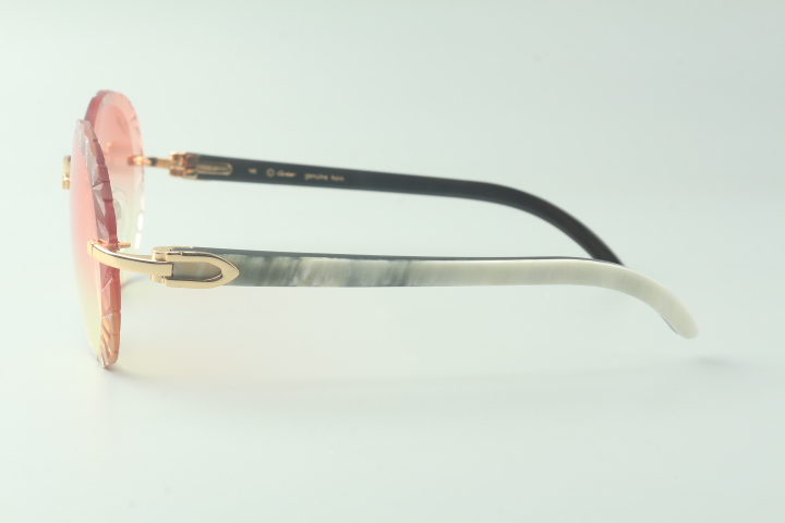 Aviator Carti White and Black Buffs (Diamond Cut/ Pink Tint)