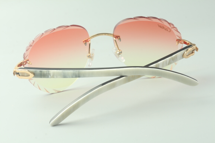 Aviator Carti White and Black Buffs (Diamond Cut/ Pink Tint)
