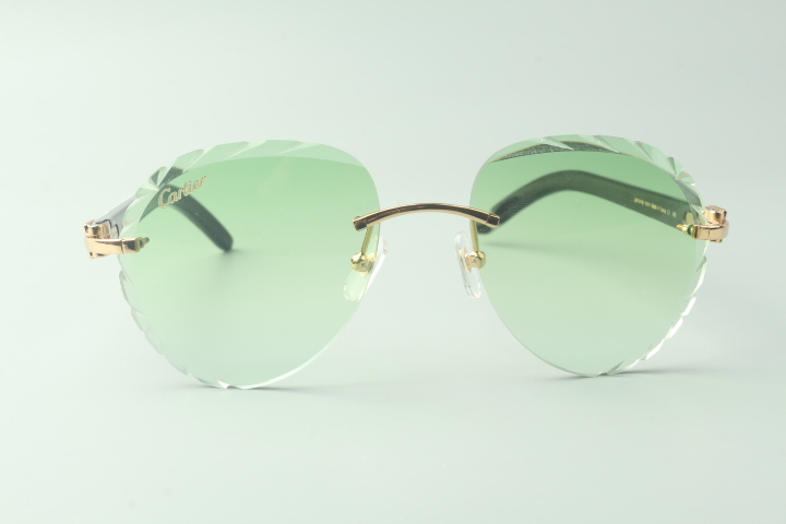 Aviator Carti White and Black Buffs (Diamond Cut/ Green Tint)