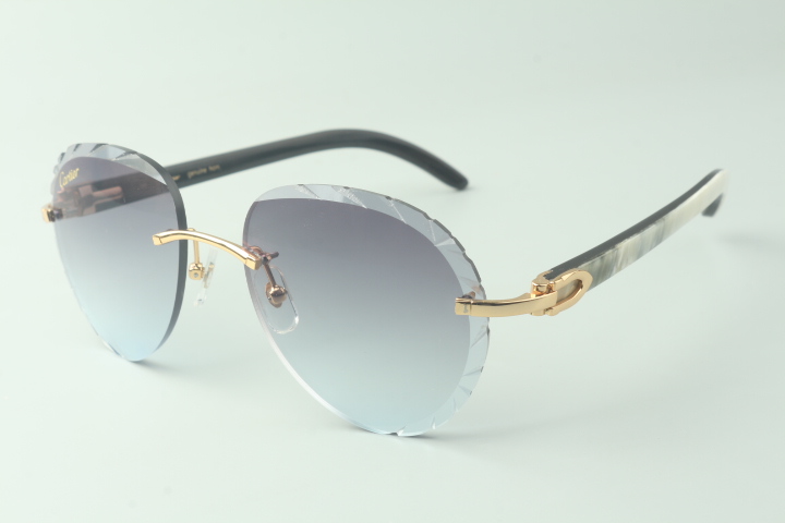 Aviator Carti White and Black Buffs (Diamond Cut/ Black Tint)
