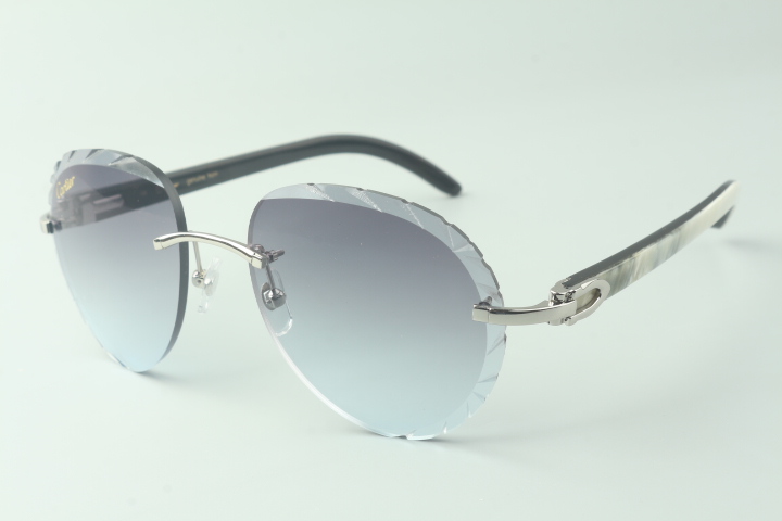 Aviator Carti White and Black Buffs (Diamond Cut/ Black Tint)