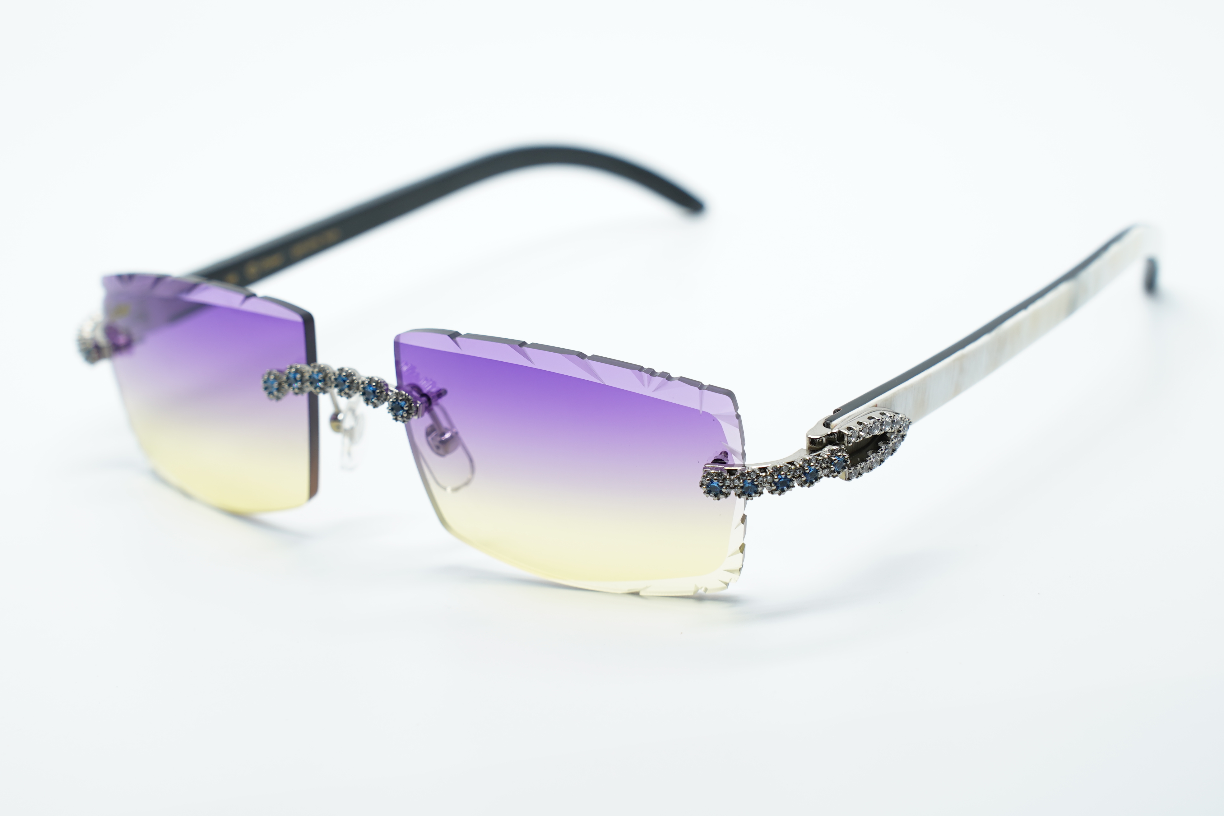Blue Flower Diamond Carti White Buffs 2 (Diamond Cut/Purple Tint)
