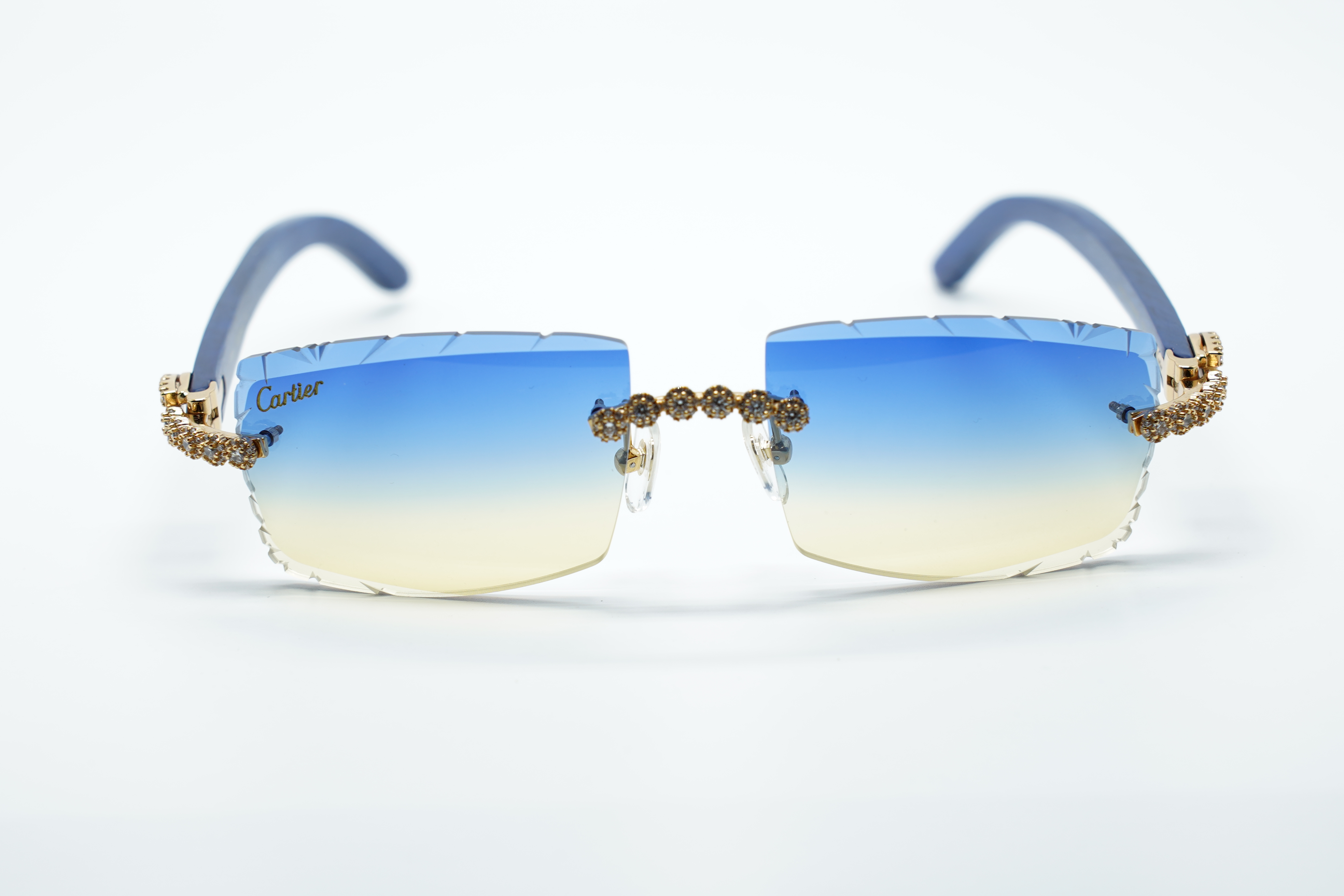 Flower Diamond Blue Carti Woods (Diamond Cut/Blue and Red Tint)