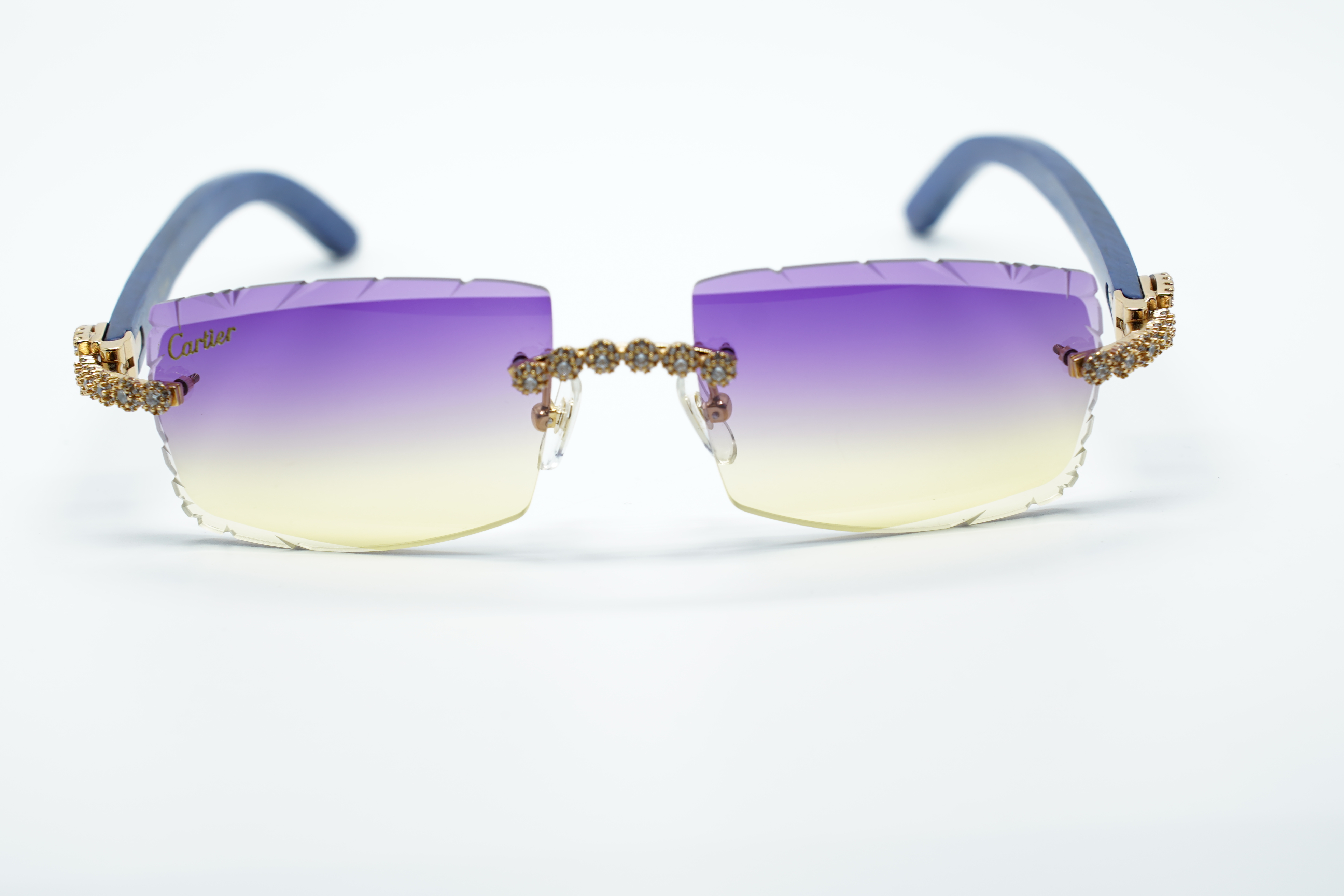 Flower Diamond Blue Carti Woods (Diamond Cut/Purple and Tan Tint)