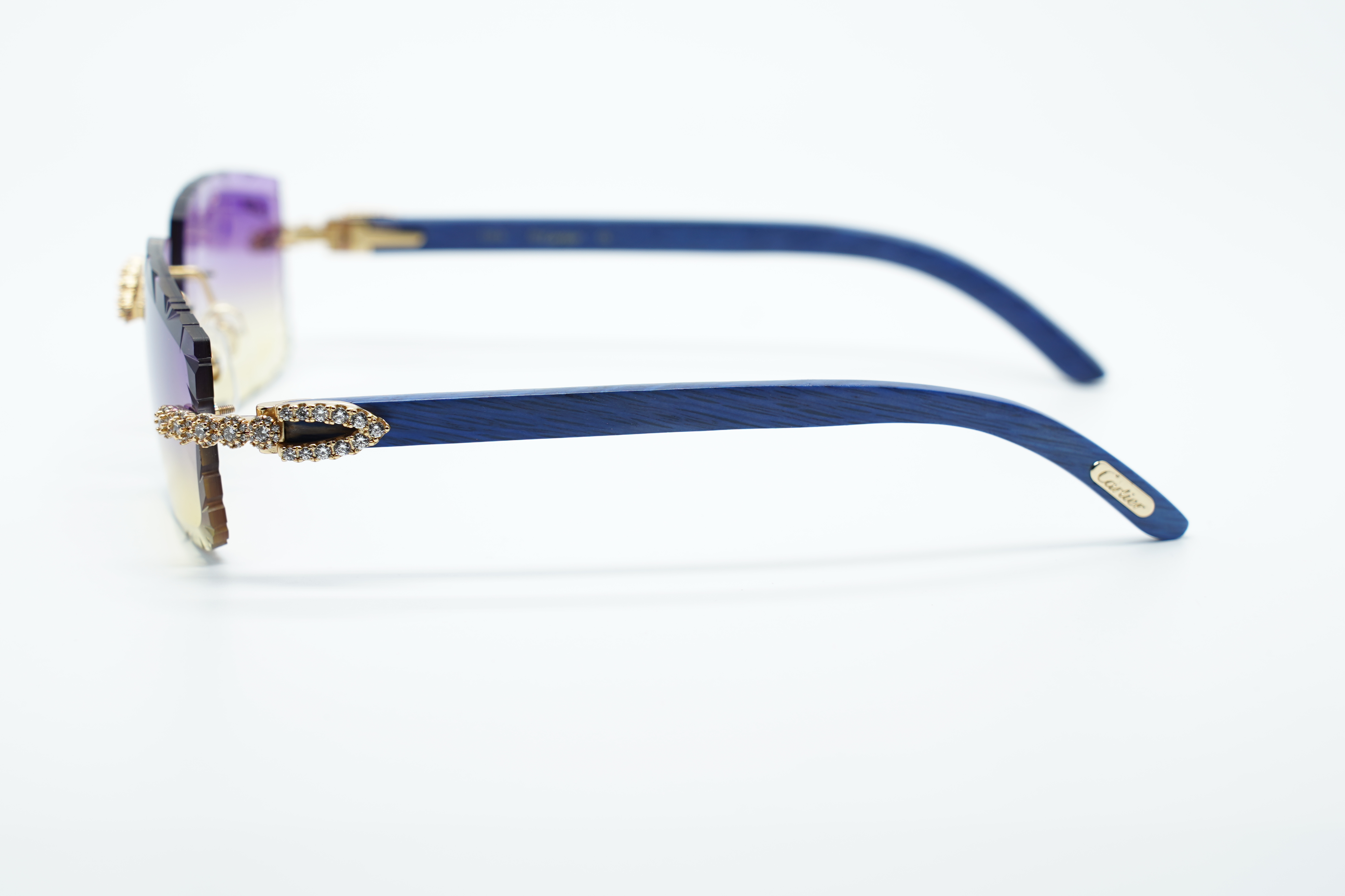 Flower Diamond Blue Carti Woods (Diamond Cut/Purple and Tan Tint)