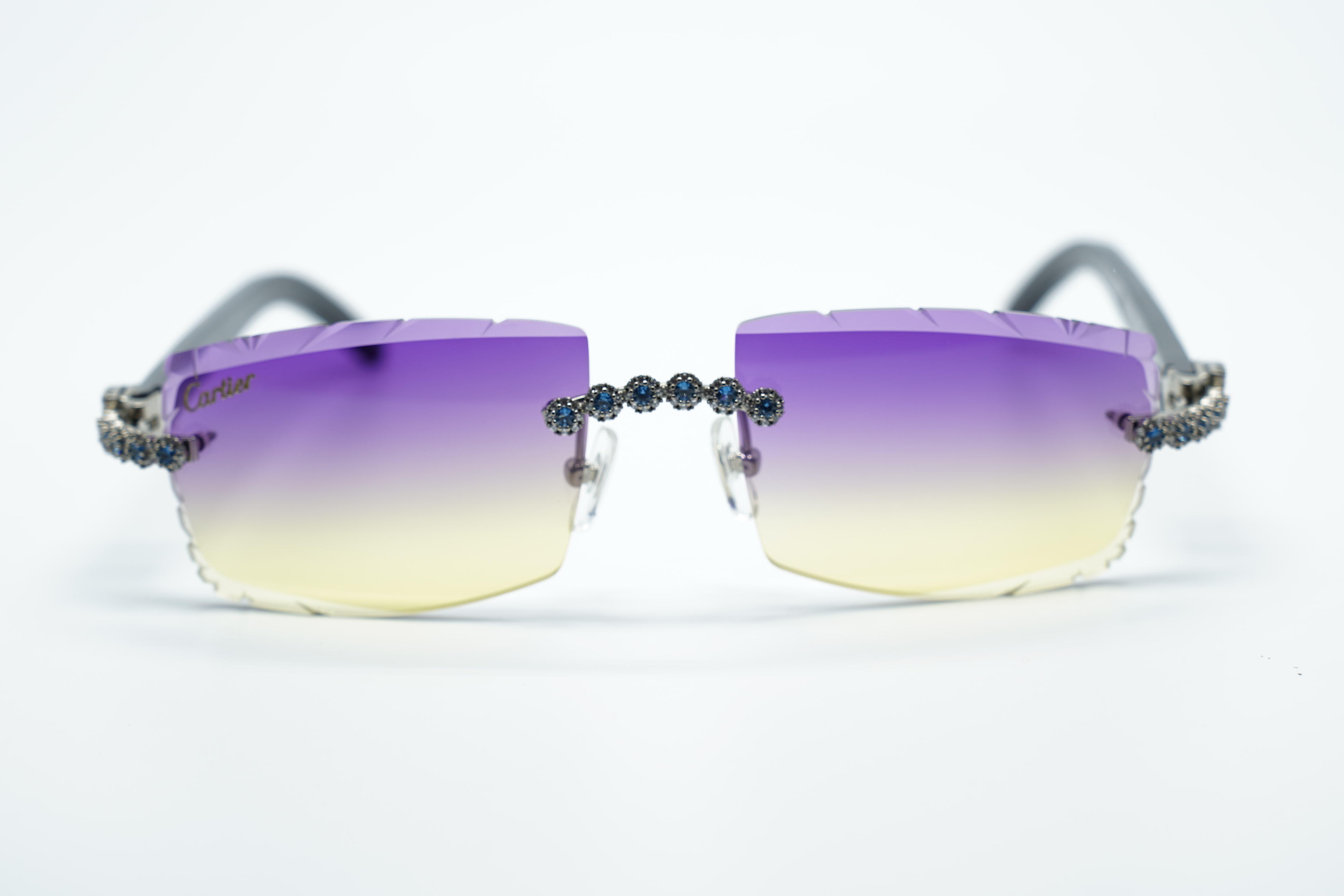Blue Flower Diamond Carti Marbled Black Buffs 2 (Diamond Cut/Purple Tint)