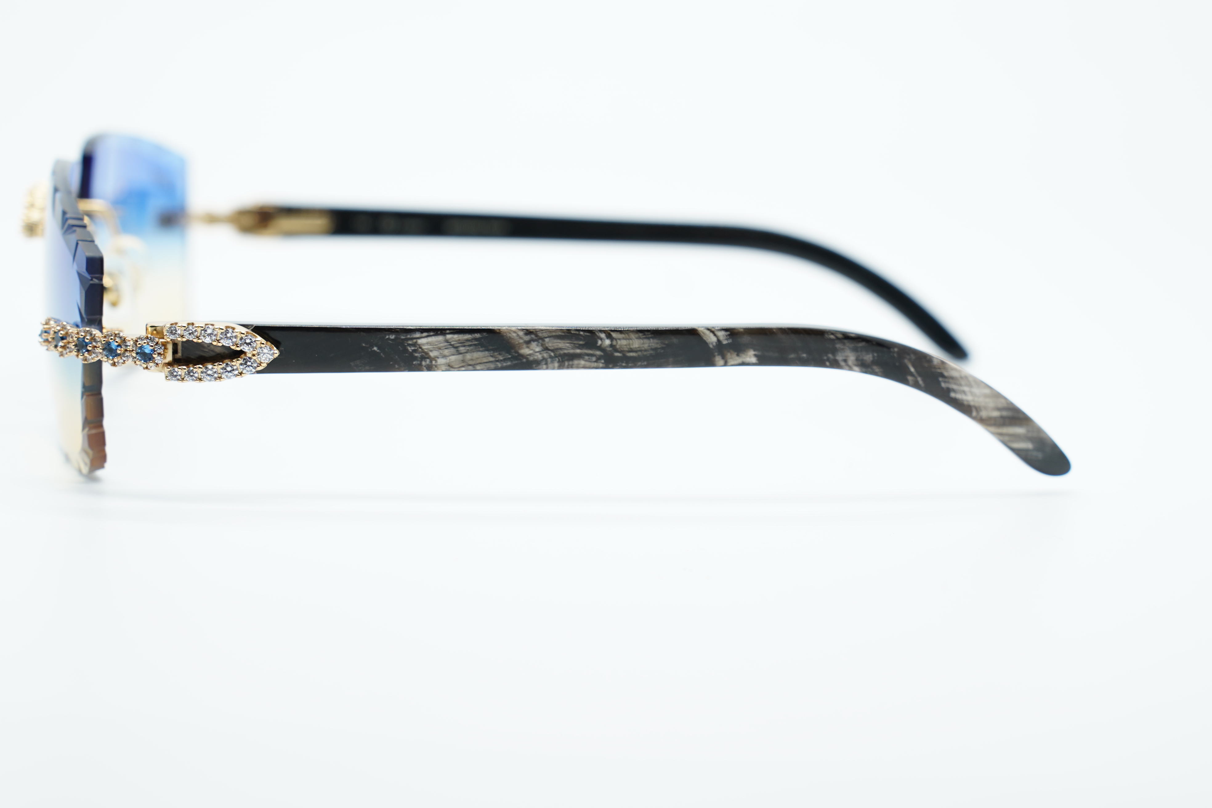 Blue Flower Diamond Carti Marbled Black Buffs 2 (Diamond Cut/Blue Tint)