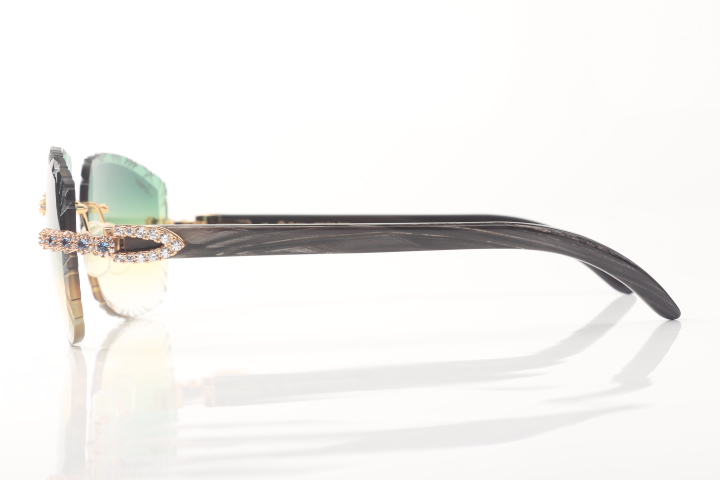 Blue Flower Diamond Carti Marbled Black Buffs (Diamond Cut/Green Tint)