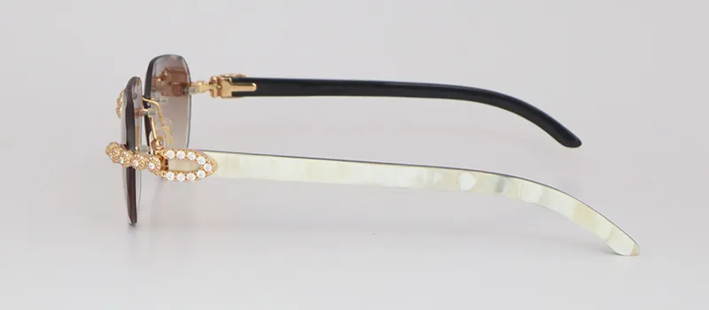 White Moissanite Flower Diamond Carti White and Black Buffs (Diamond Cut/ Brown Tint)