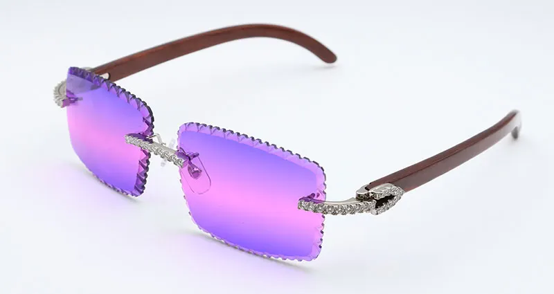 White Moissanite Diamond Carti Woods 2 (Diamond Cut/ Purple Tint)