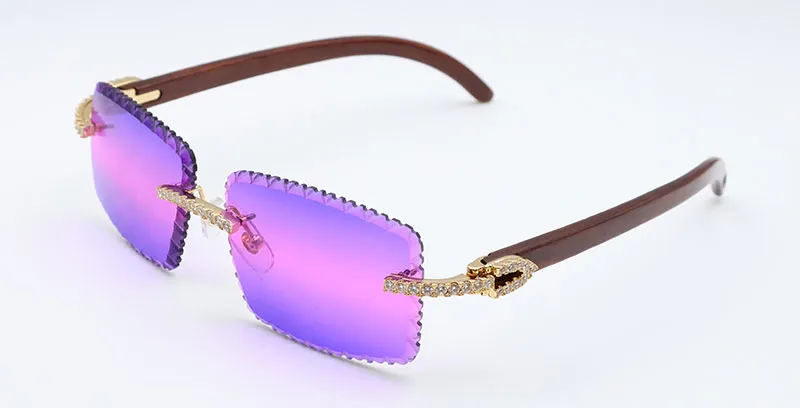 White Moissanite Diamond Carti Woods 2 (Diamond Cut/ Purple Tint)