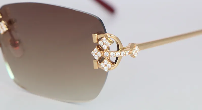 White Moissanite Diamond Triple Cross Carti Big C (Diamond Cut/ Brown Tint)