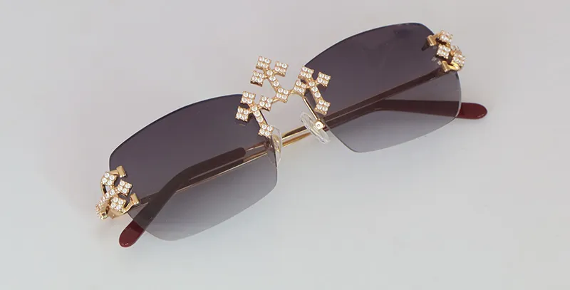 White Moissanite Diamond Triple Cross Carti Big C (Diamond Cut/ Black Tint)