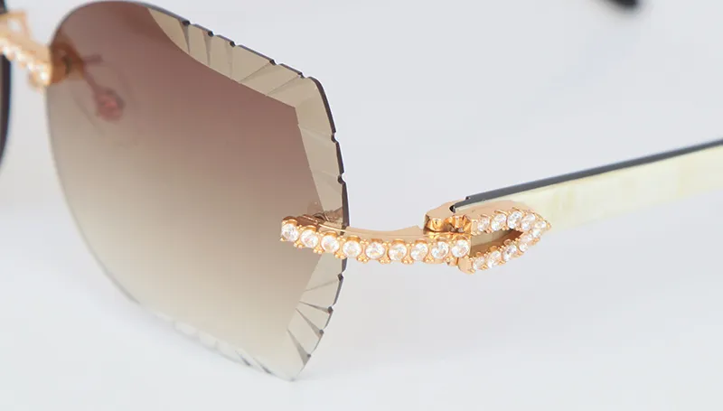 White Moissanite Diamond Carti Big C (Diamond Cut/ Brown Tint)