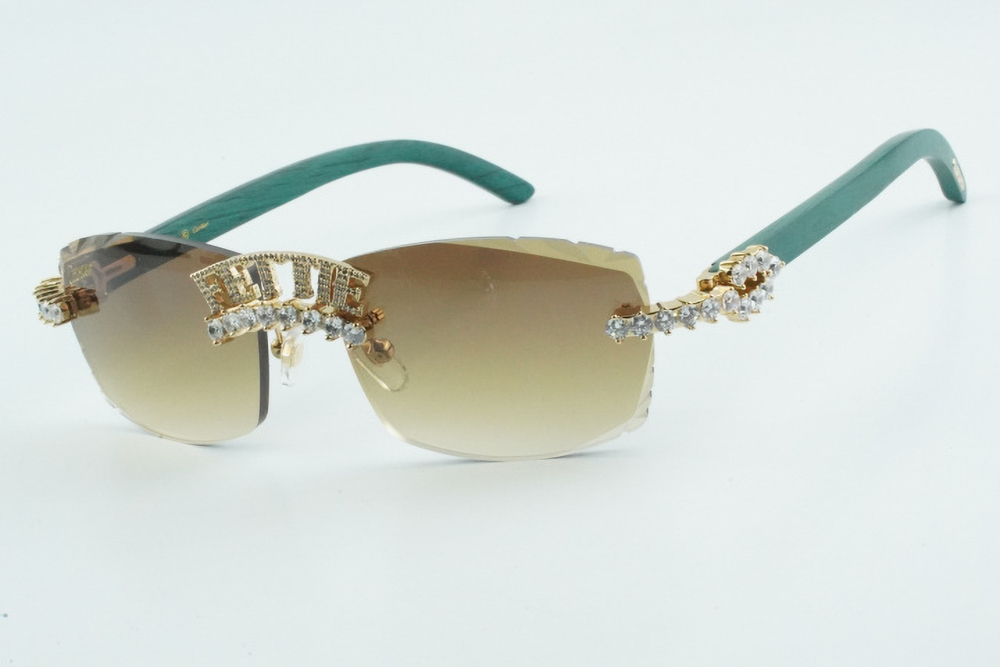 Custom Diamond Carti Teal Woods (Diamond Cut/ Brown Tint)