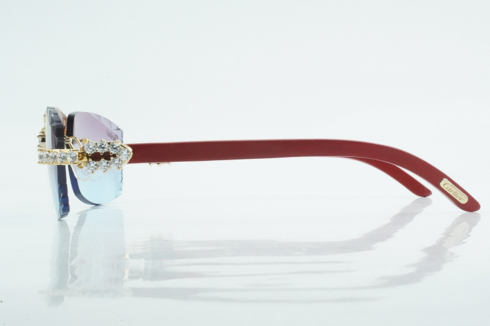 Custom Diamond Carti Red Woods (Diamond Cut/ Purple and Blue Tint)