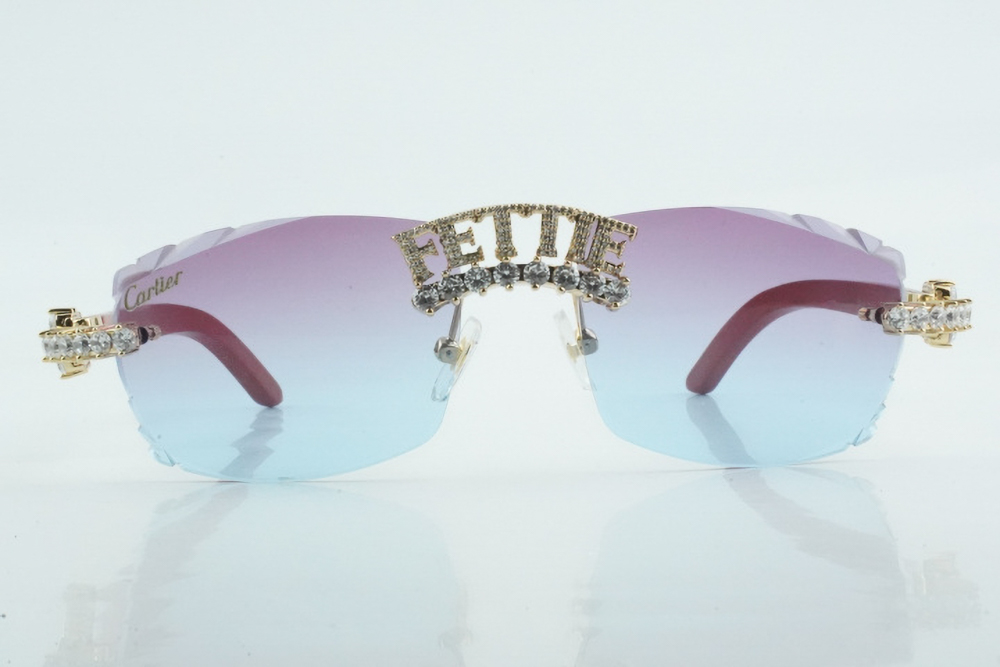 Custom Diamond Carti Red Woods (Diamond Cut/ Purple and Blue Tint)