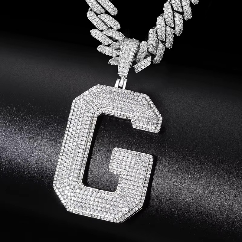 Giant Iced Out Custom Letter Pendants | Labradoré Moissanite Collection