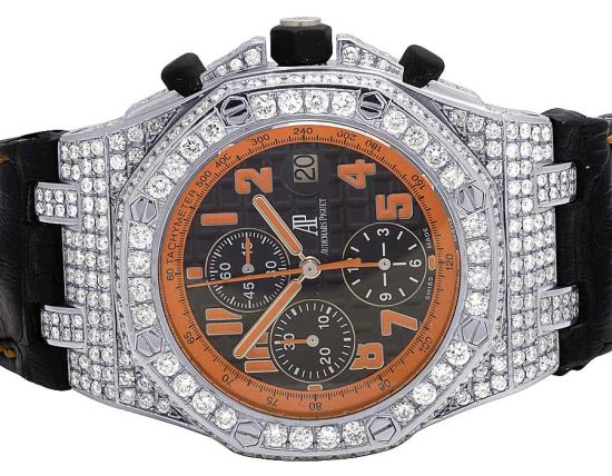 Luxury Diamond-Studded Chronograph Watch