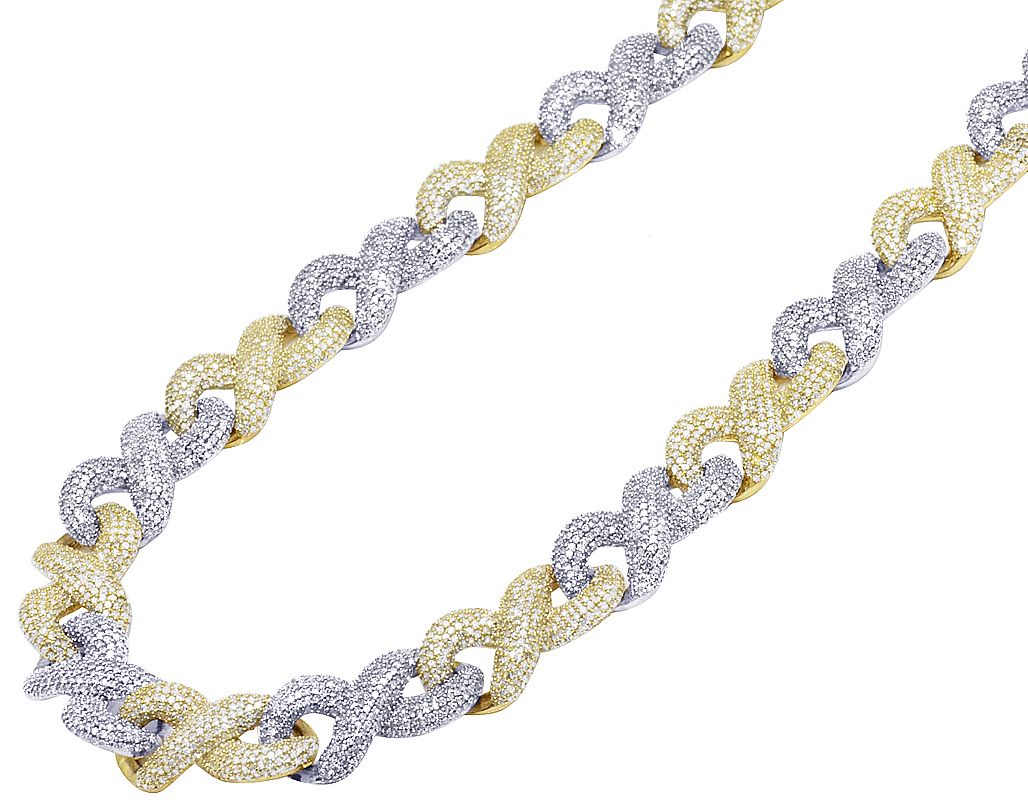 Gold and Silver Cuban Link Chain Necklace