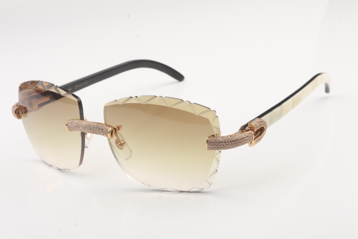 Micro Pave Diamond Carti White and Black Buffs (Diamond Cut/Brown Tint)