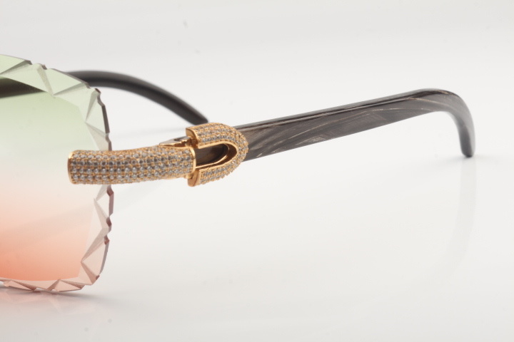 Micro Pave Diamond Carti Marbled Black Buffs (Diamond Cut/Green and Red Tint)
