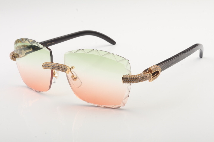 Micro Pave Diamond Carti Marbled Black Buffs (Diamond Cut/Green and Red Tint)