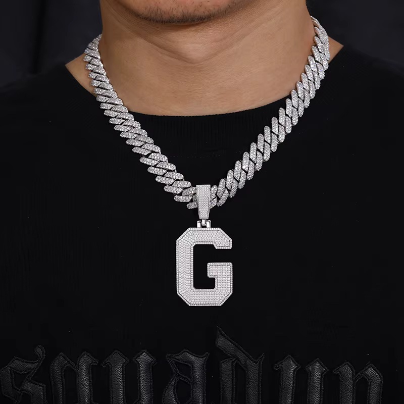 Giant Iced Out Custom Letter Pendants | Labradoré Moissanite Collection