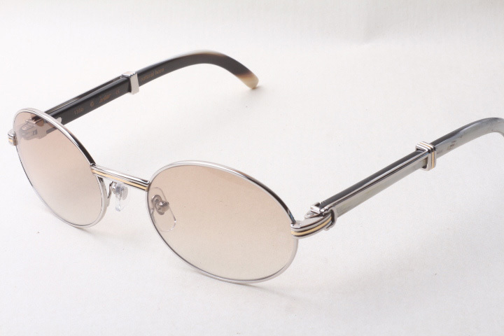 Oval Carti White and Black Buffs (Brown Tint)