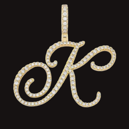 The Celestine Script™ – Moissanite Cursive Letter Pendant Necklace in 925 Sterling Silver or Gold Finish (26 Letters, GRA Certified)