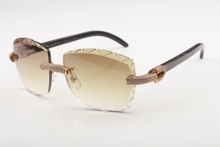 Micro Pave Diamond Carti Marbled Black Buffs (Diamond Cut/Brown Tint)