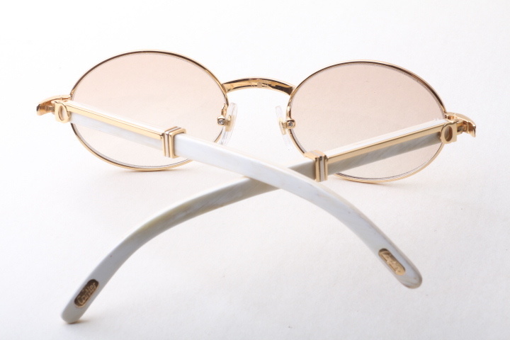 Oval Carti All White Buffs (Brown Tint)