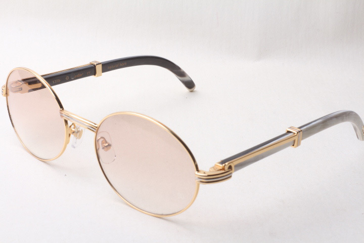Oval Carti White and Black Buffs (Brown Tint)