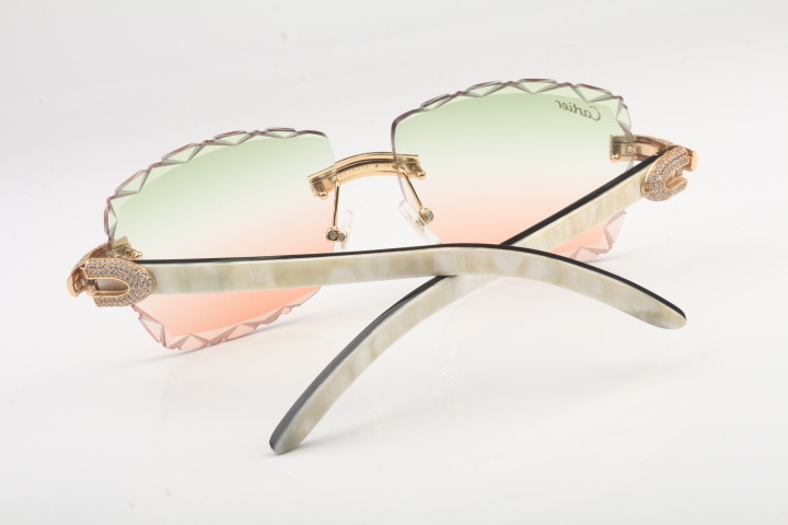 Micro Pave Diamond Carti White and Black Buffs (Diamond Cut/Green and Red Tint)