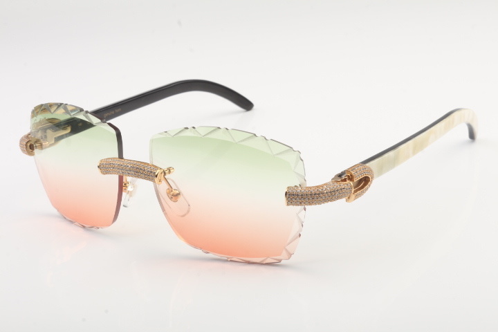 Micro Pave Diamond Carti White and Black Buffs (Diamond Cut/Green and Red Tint)
