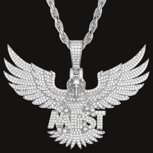 Zephyros Custom Eagle Wing Moissanite Pendant – Fully Iced 925 Sterling Silver Name Necklace | Luxury Hip Hop Jewelry